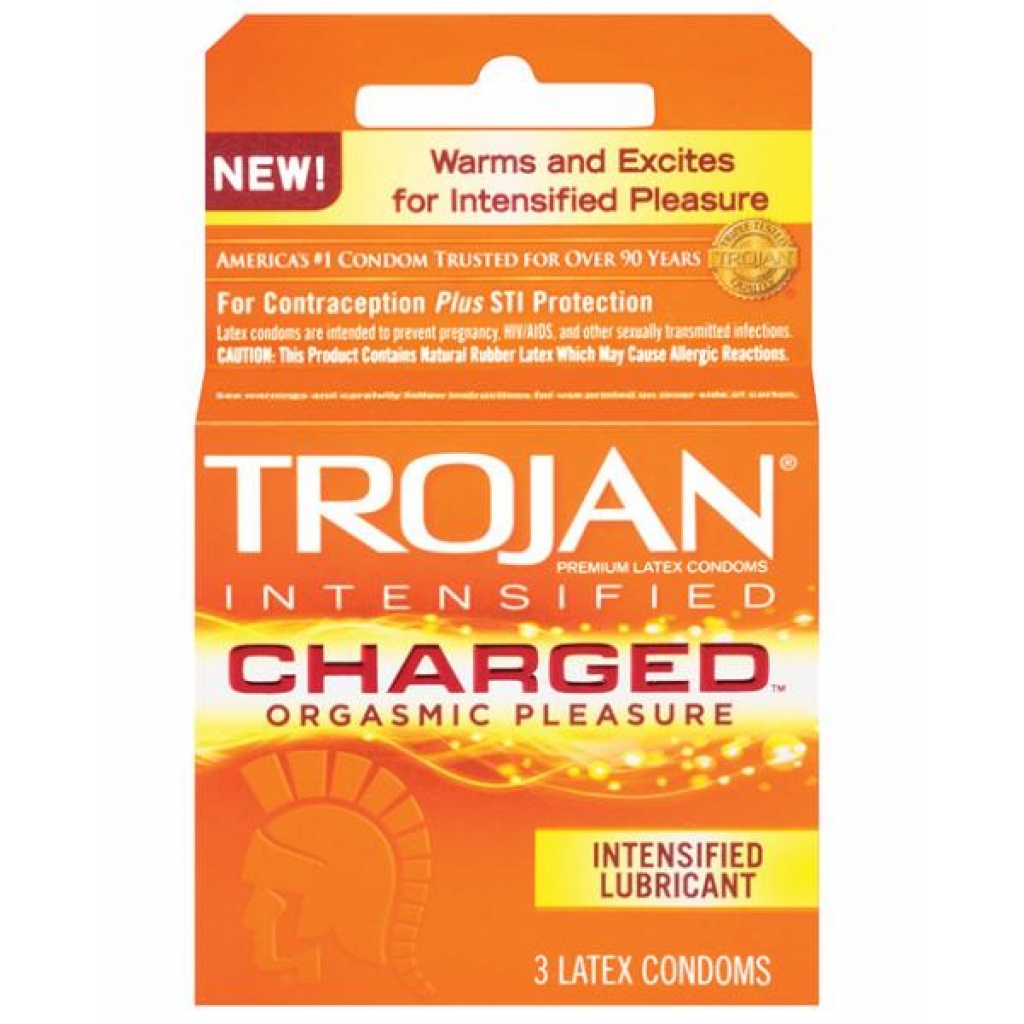 Trojan Intensified Charged Condoms - Pack of 3