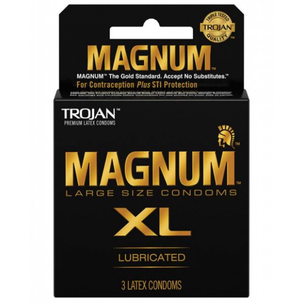 Trojan Magnum XL Latex Condoms - Comfort Fit 3 Pack