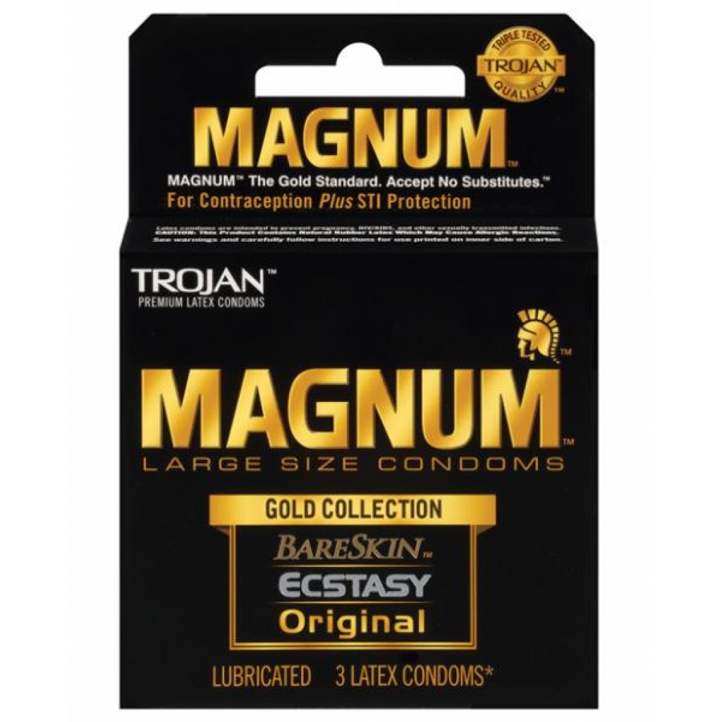 Trojan Magnum Gold Collection Large Size Condoms - 3 Pack