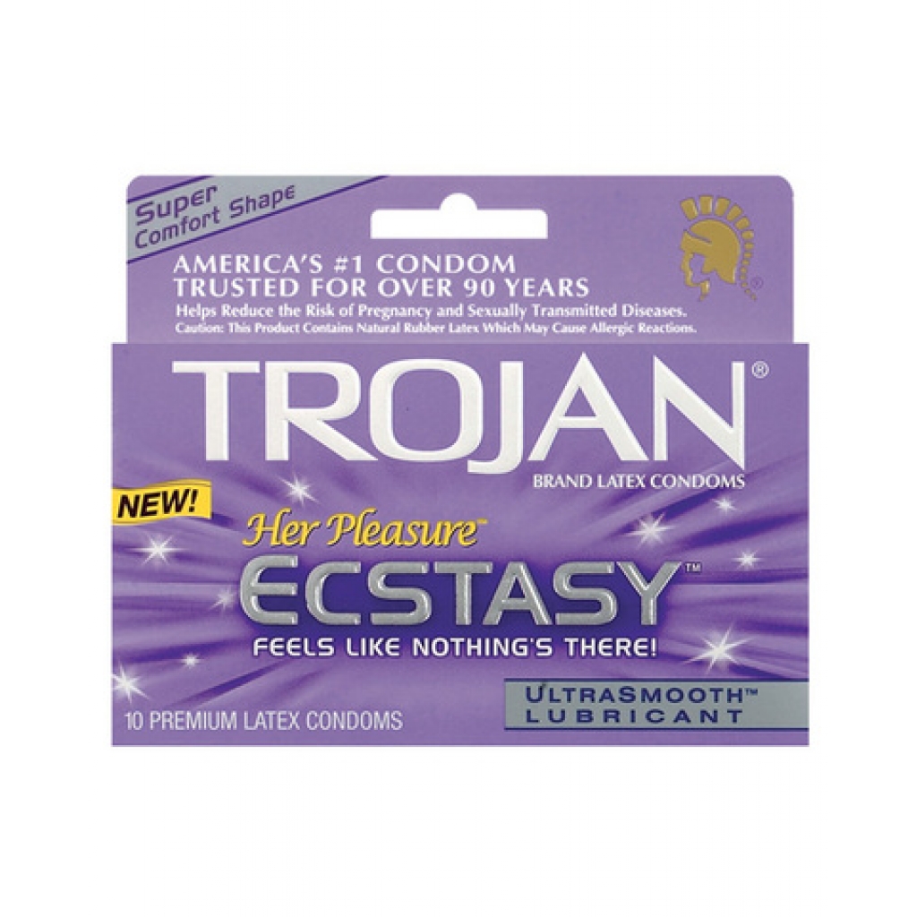 Trojan Her Pleasure Ecstasy Condoms - Box of 10