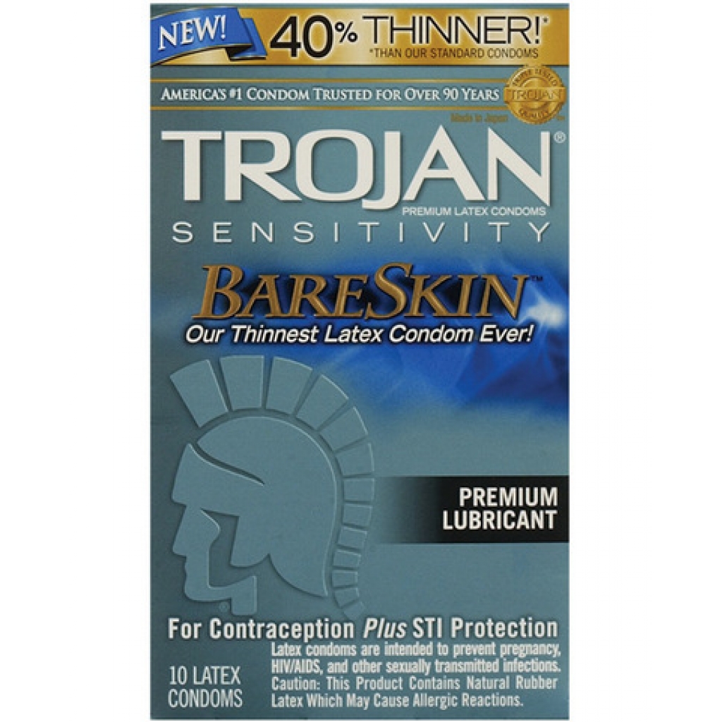 Trojan Bare Skin Condoms - Box of 10 - Ultimate Sensitivity