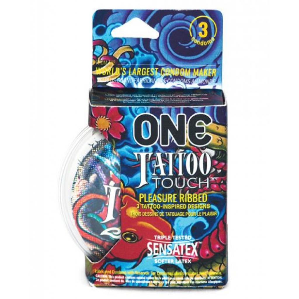 One Tattoo Touch Latex Condoms 3 Pack