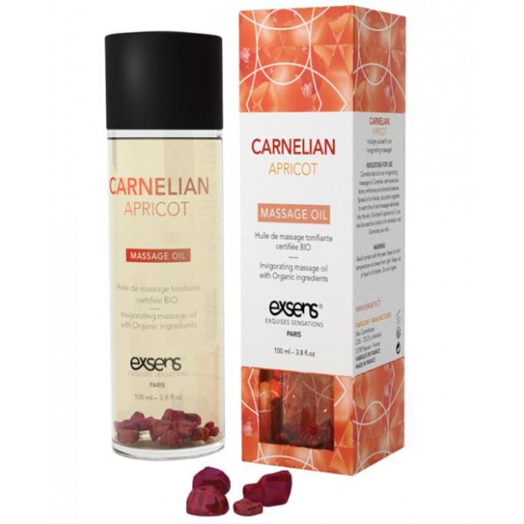 Exsens Of Paris Organic Massage Oil - Carnelian Apricot with Stones