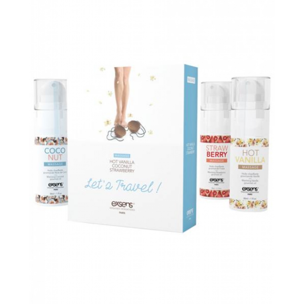 Exsens Of Paris Let's Travel Massage Oil Set