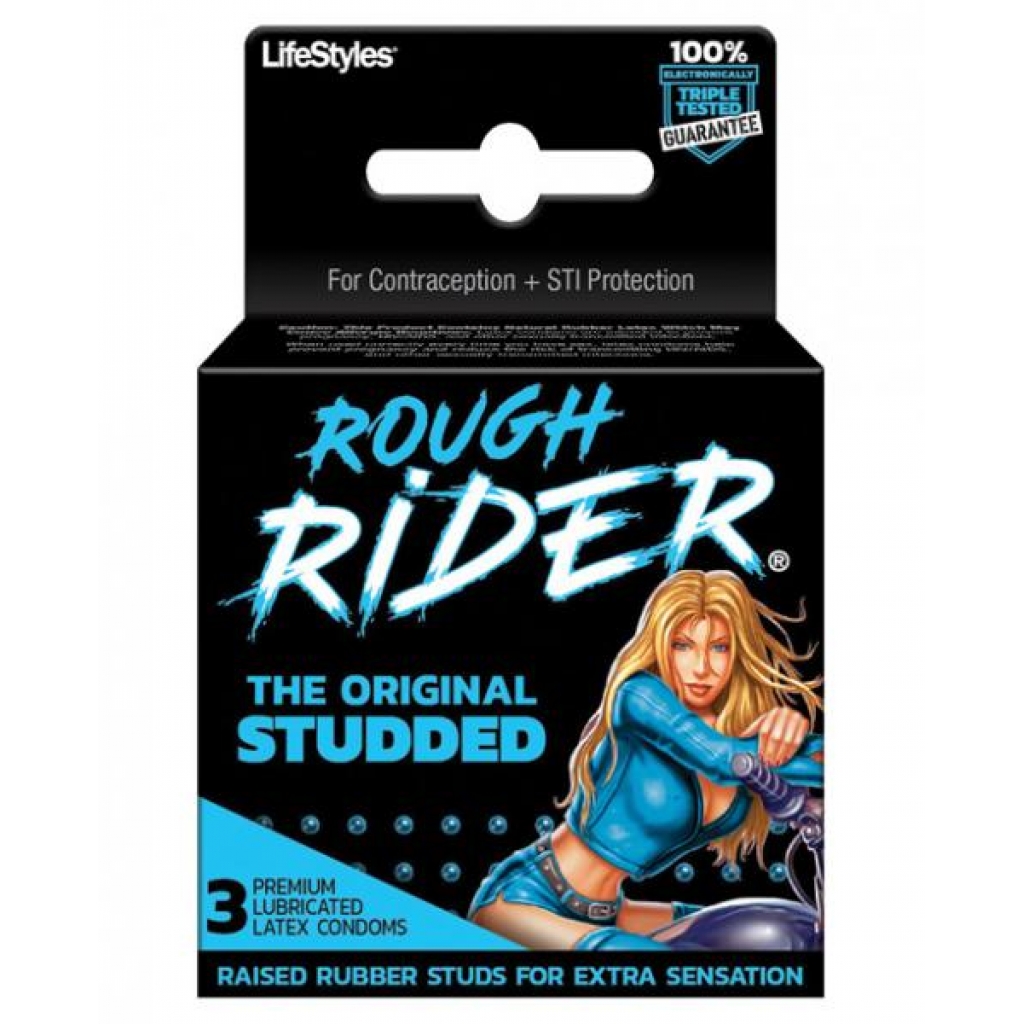 Rough Rider Studded Condoms - 3 Pack