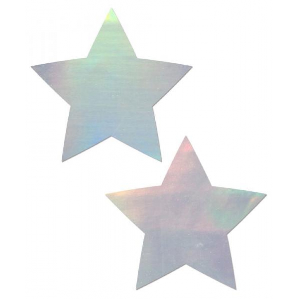 Pastease Holographic Star Silver Pasties O/S