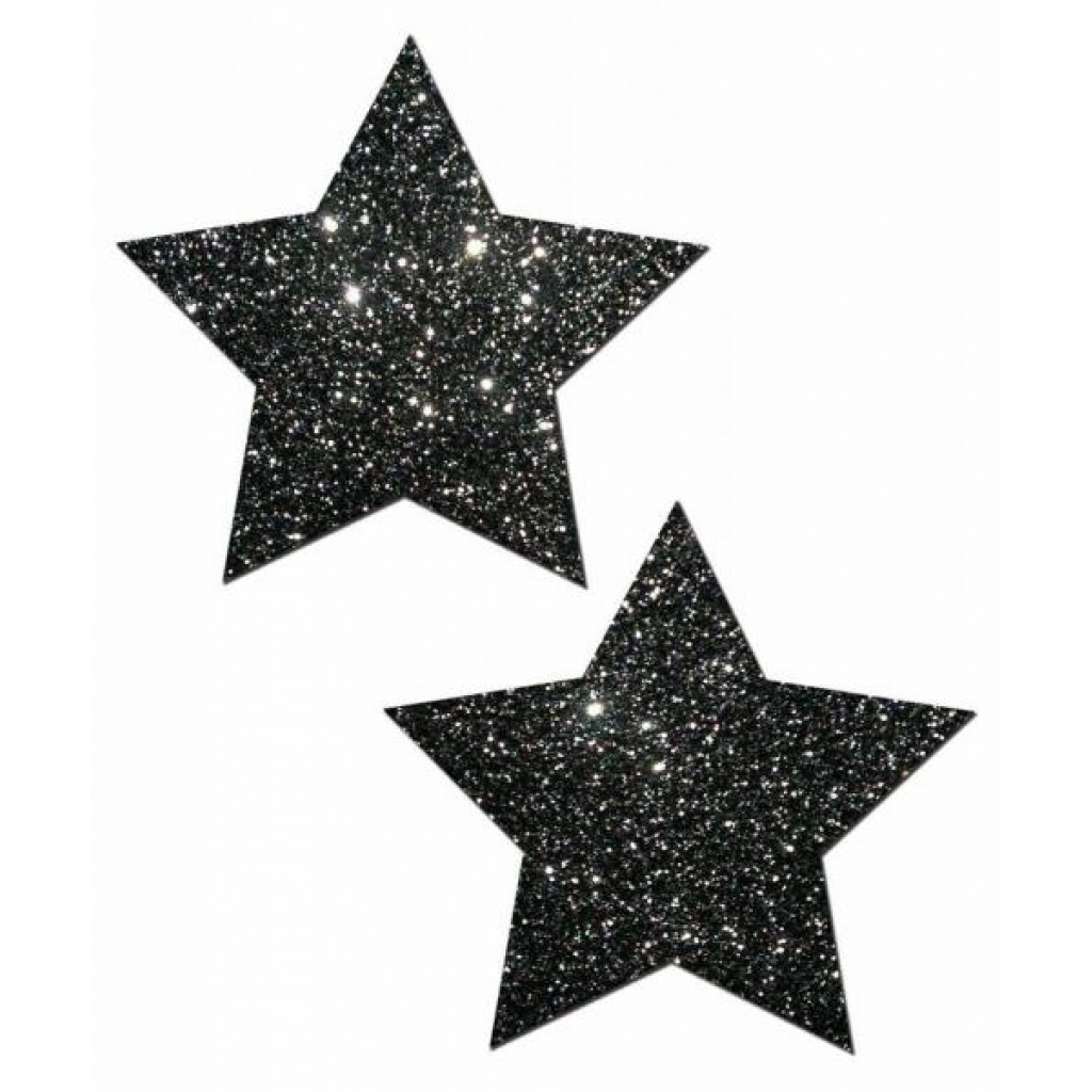 Rockstar Black Glitter Star Pasties O/S - Alluring Accessory