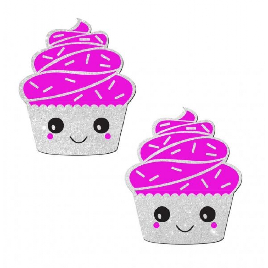 Pastease Cupcake Nipple Pasties - Glittery White