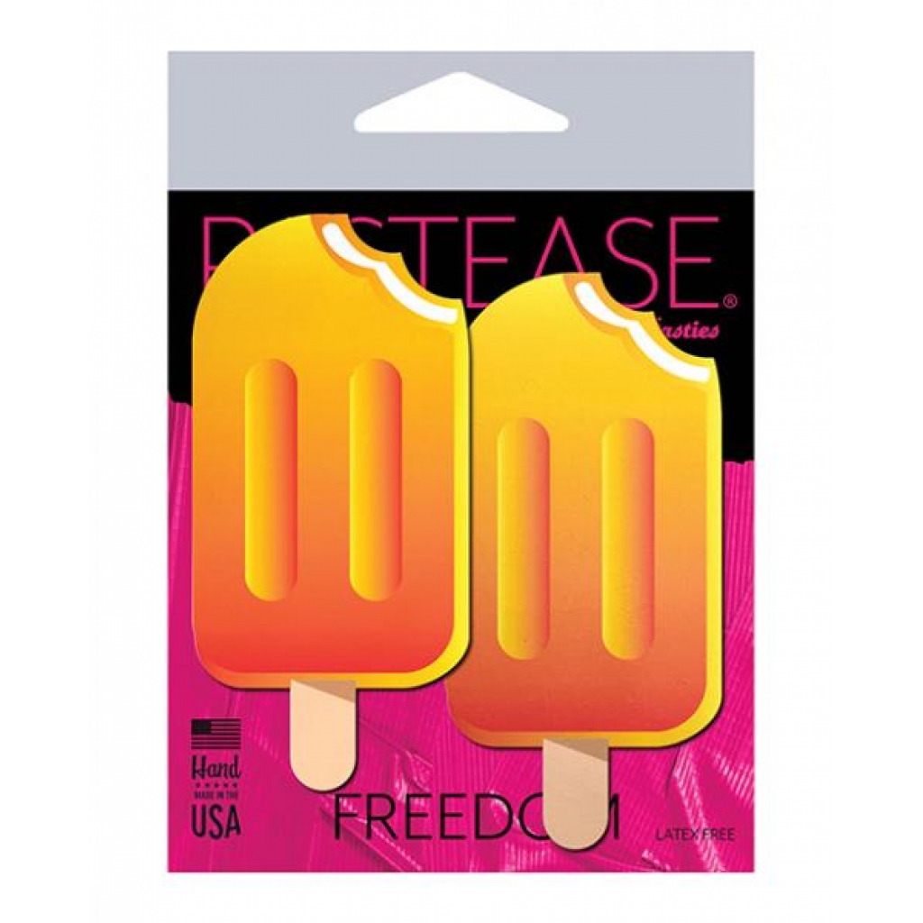 Pastease Premium Popsicle Ice Pop Nipple Pasties - Orange Creamsicle OS