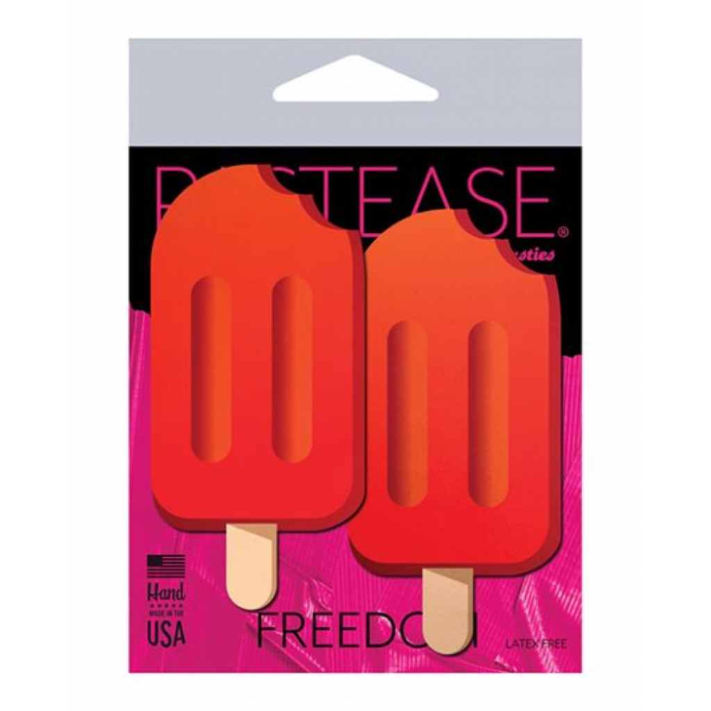 Pastease Premium Popsicle Ice Pop Nipple Pasties - Cherry Red O/S