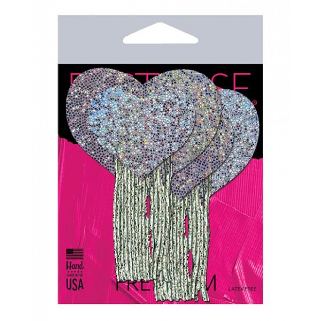 Pastease Tassel Glitter Heart - Silver O/s