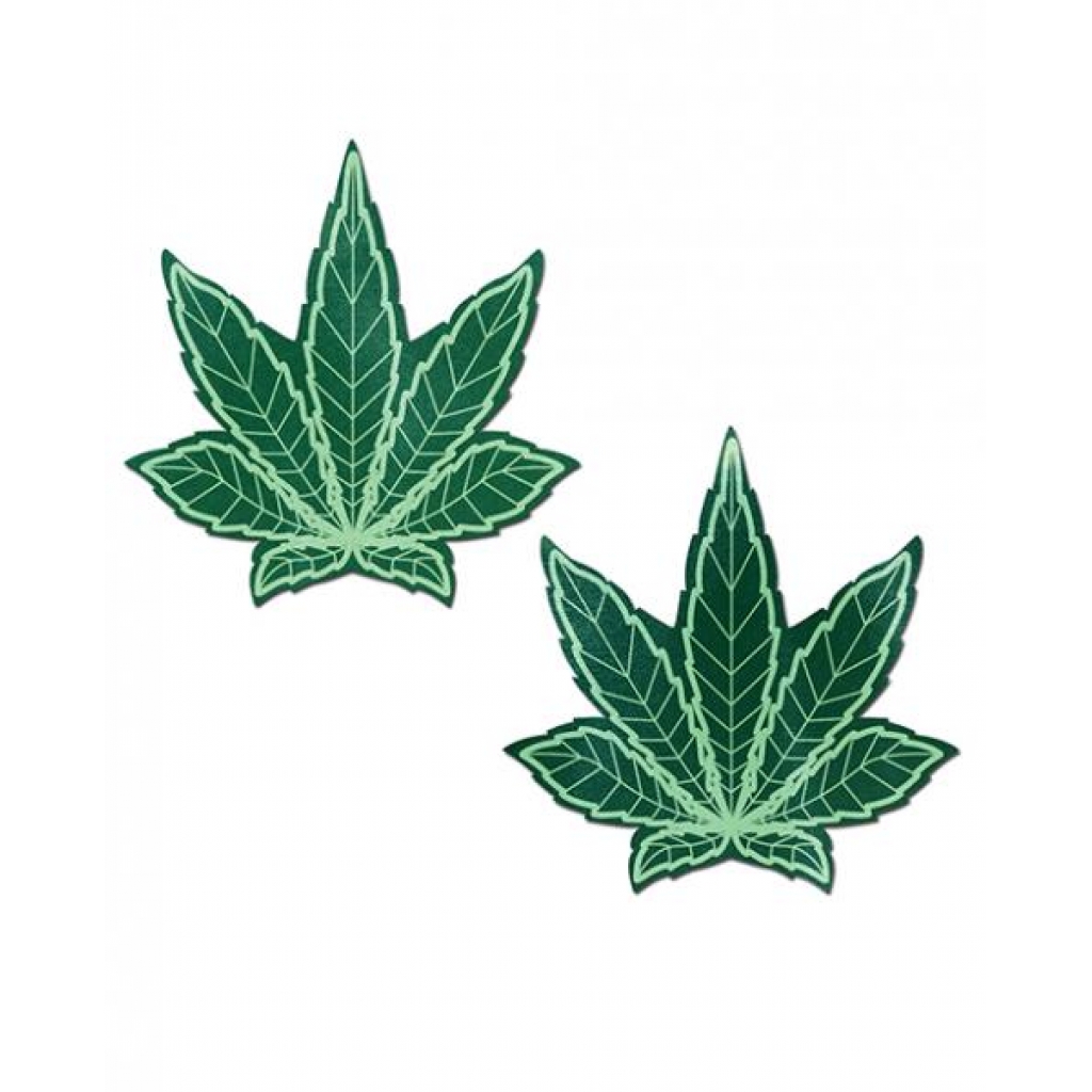 Pastease Marijuana Leaf Pasties - Green O/S