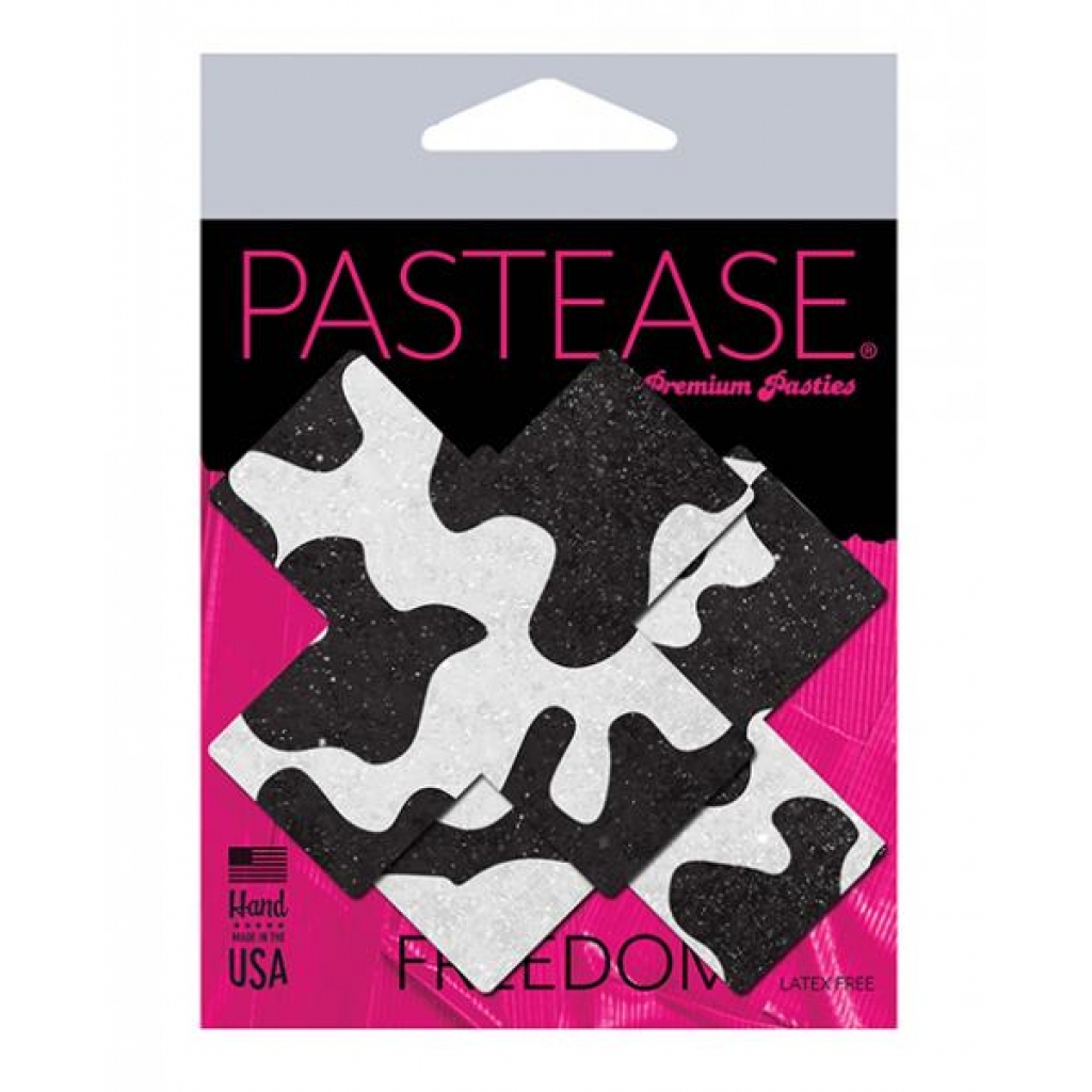 Pastease Premium Plus X Cow Print Cross - Black/White O/S