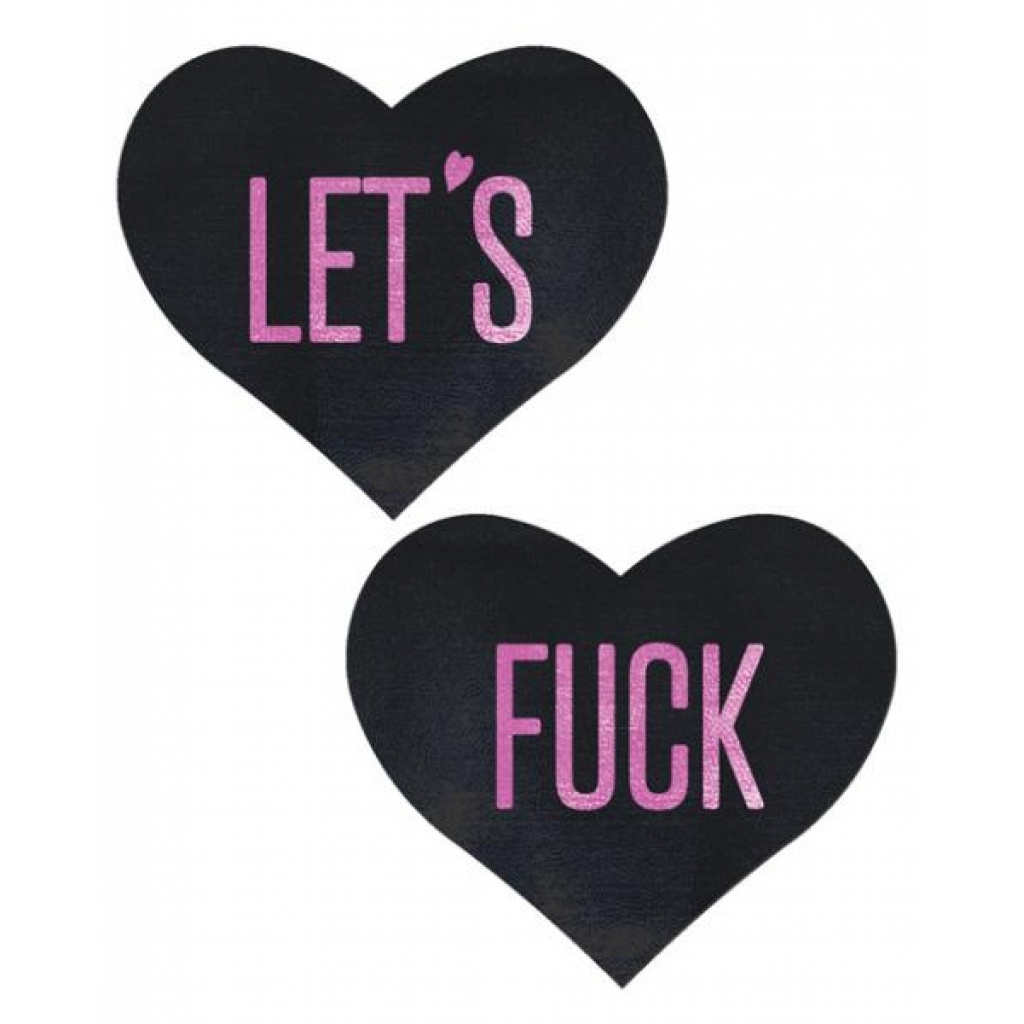 Pastease Let's F*ck Hearts Pasties - Black