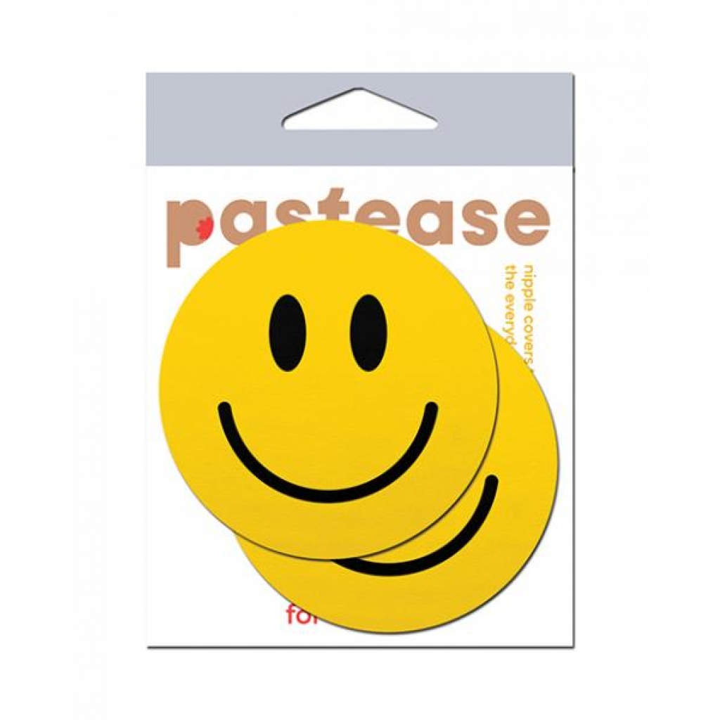 Pastease Premium Smiley Face Nipple Covers - Yellow