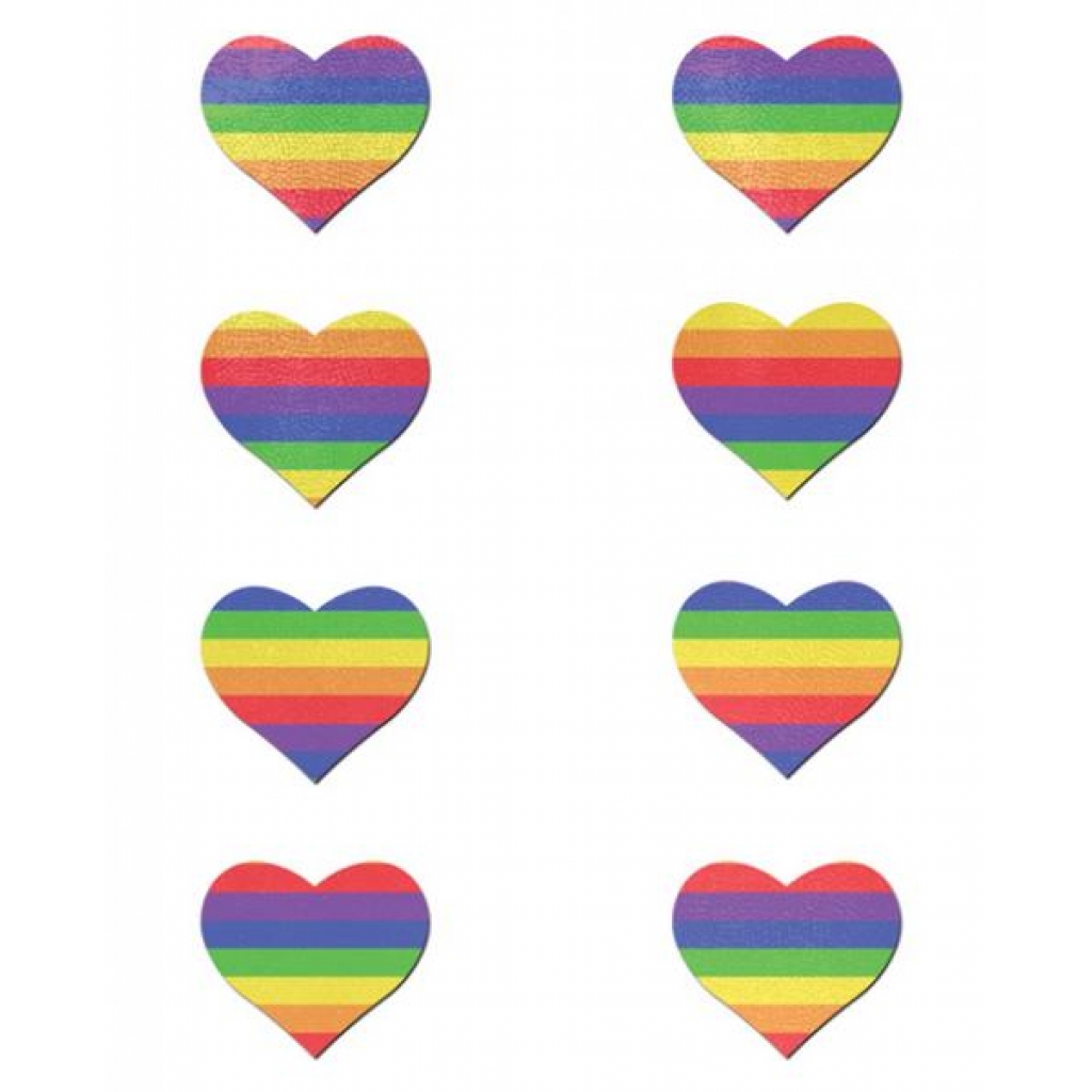 Pastease Mini Rainbow Heart Nipple Pasties - Pack of 8