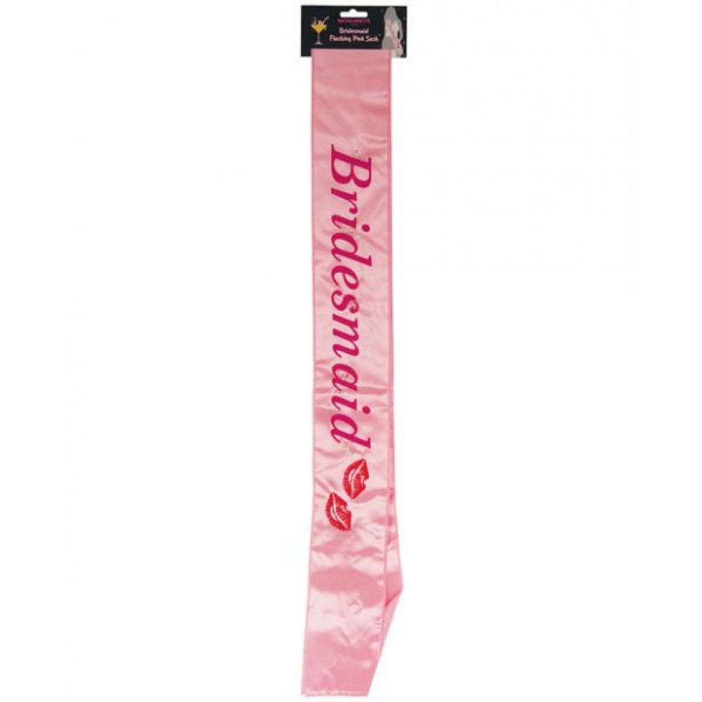 Bridesmaid Flashing Sash - Kisses in Pink