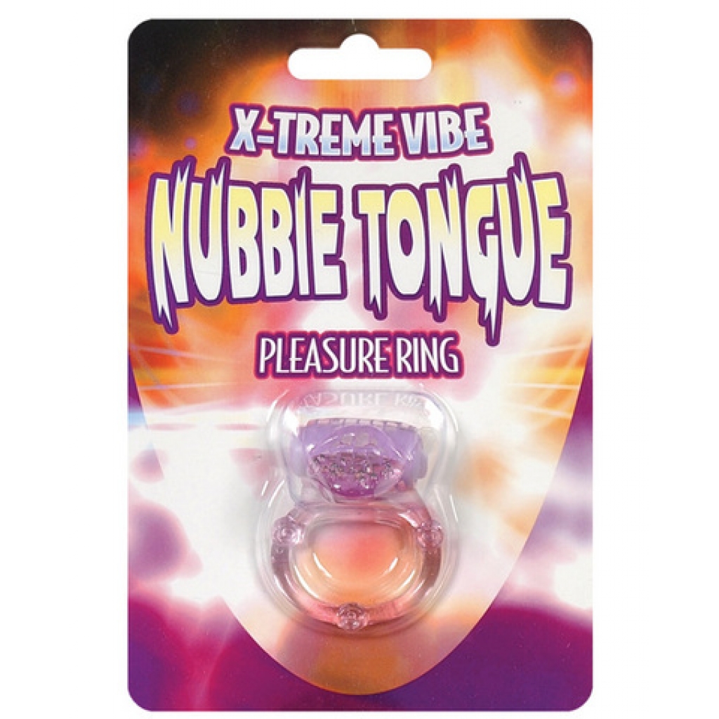 Extreme Vibe Nubby Tongue Cockring - Purple