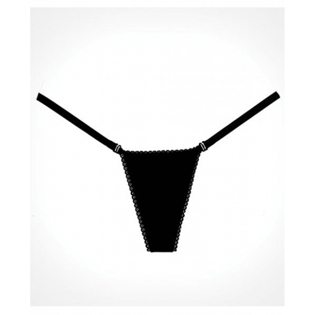 Adore Between The Cheats Velvet Panty - Black O/S