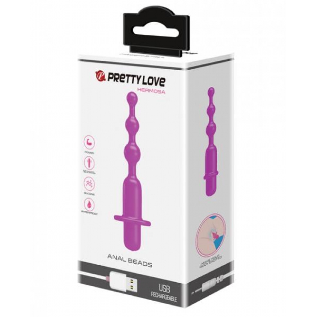 Pretty Love Hermosa Anal Beads Vibrator - 12 Function Fuchsia