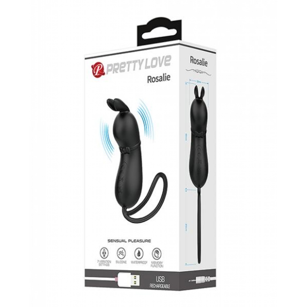 Pretty Love Rosalie Tethered Clit Stim - Black