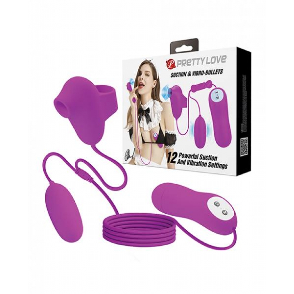 Pretty Love Suction & Vibro Bullets - Fuchsia