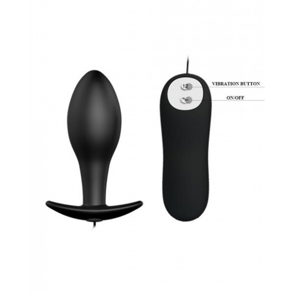 Pretty Love Vibrating Bulb Shaped Butt Plug Black