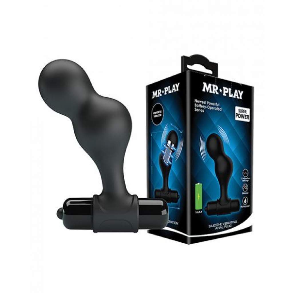 Mr. Play Silicone Anal Vibro Plug - Black