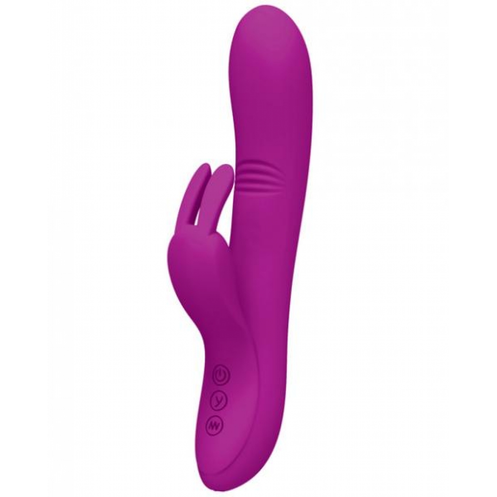 Pretty Love Dylan Bunny Ears Come Hither Rabbit Vibrator - Purple