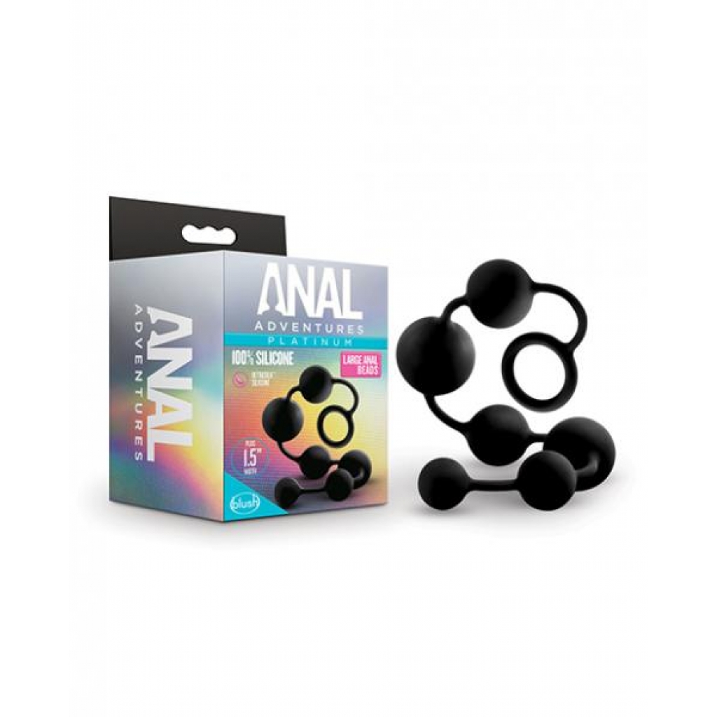 Blush Anal Adventures - Large Black Silicone Anal Beads