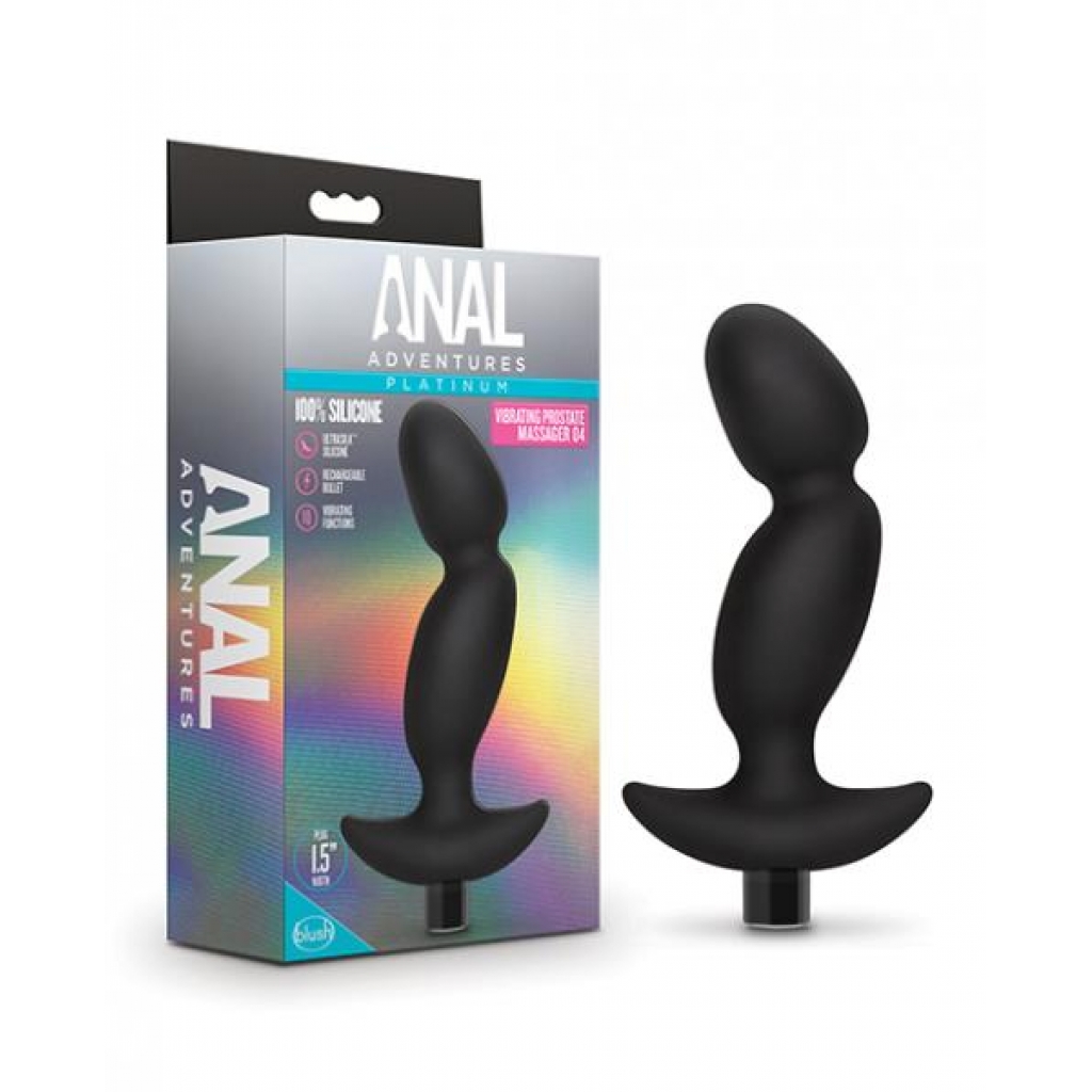 Blush Anal Adventures Platinum Silicone Vibrating Prostate Massager - Black