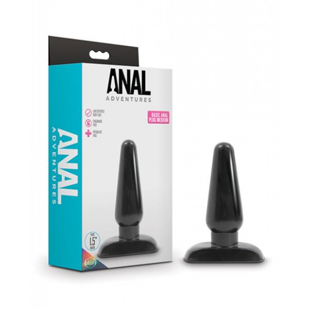 Blush Anal Adventures Basic Anal Plug - Medium Black