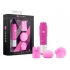 Revitalizing Rose Massage Kit with 3 Silicone Attachments in Pink