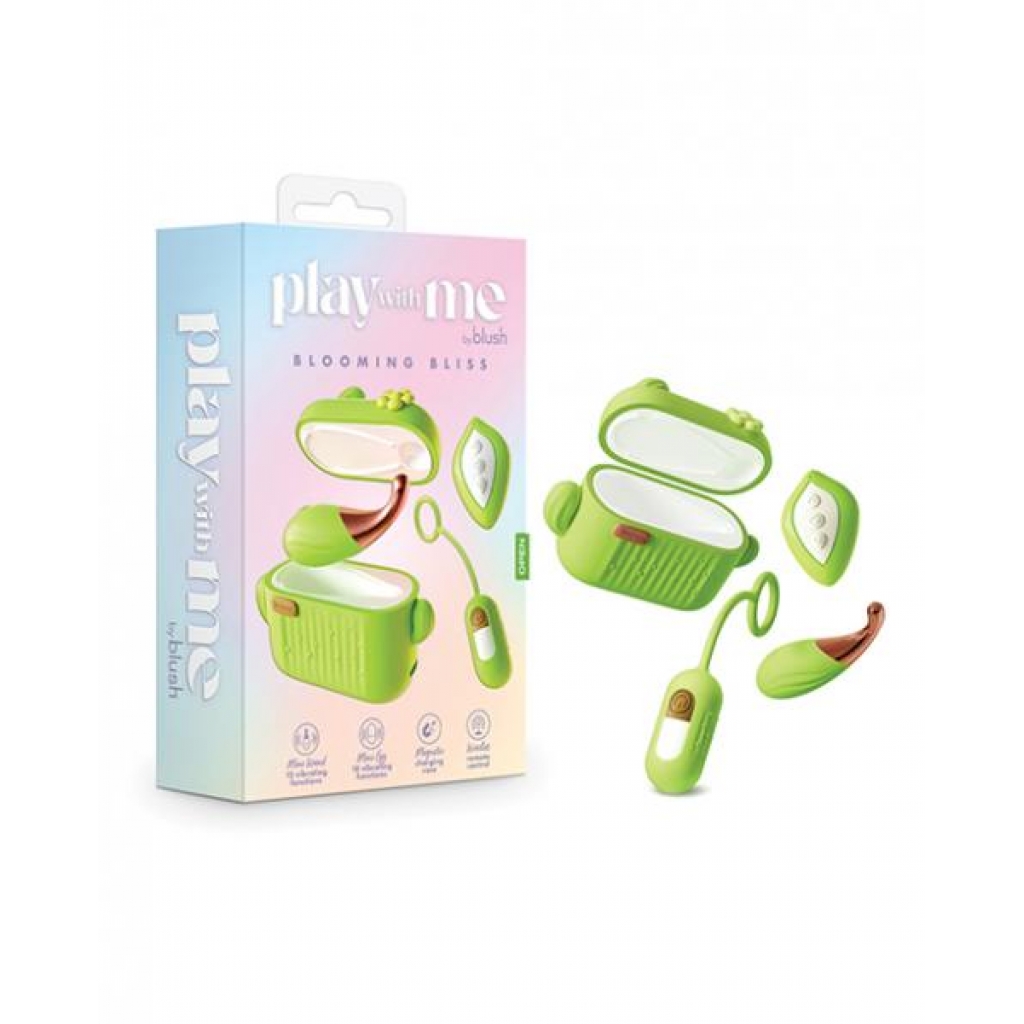 Blush Play With Me Blooming Bliss Remote Controlled Vibrating Kit - Green