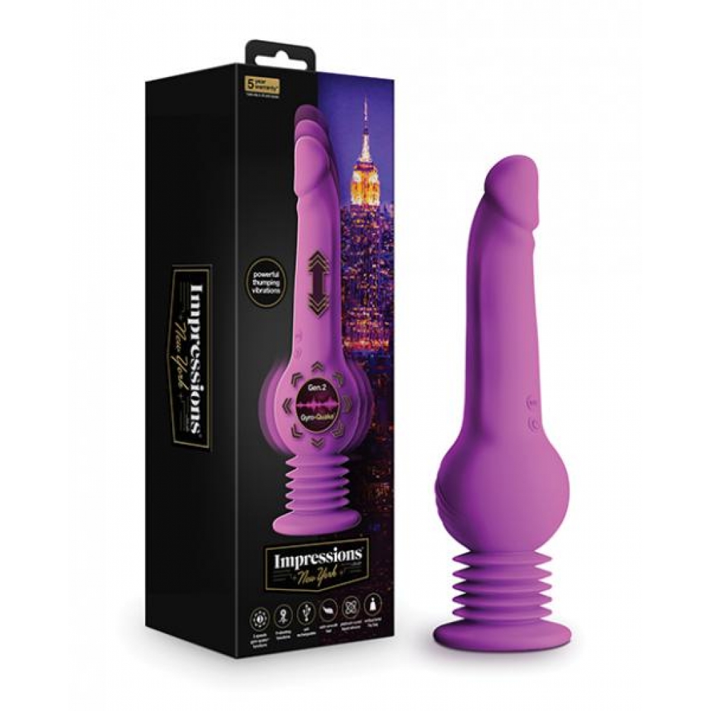 Blush Impressions New York Gyro Quake Dildo - Purple