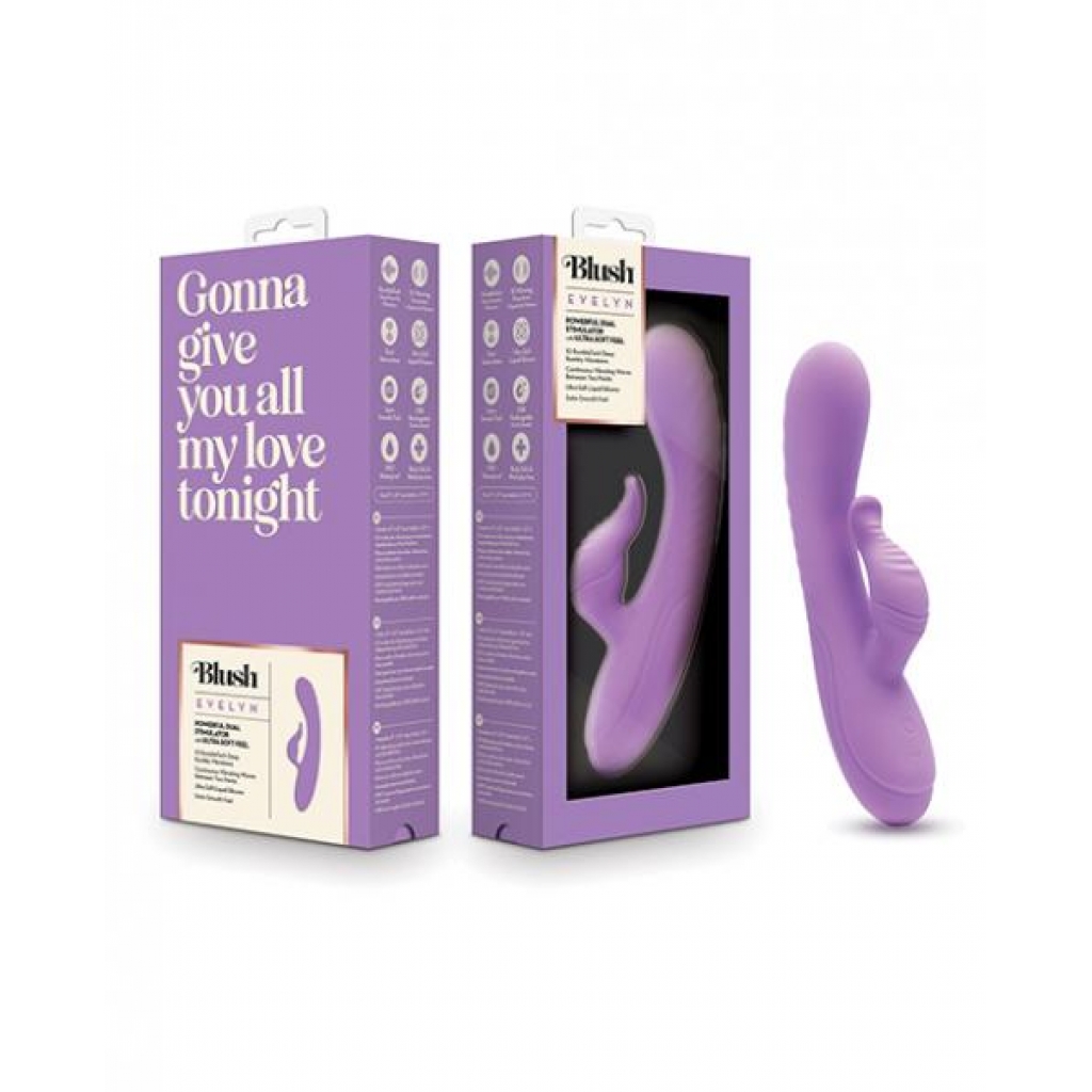 Blush Evelyn Rabbit Vibrator - Purple