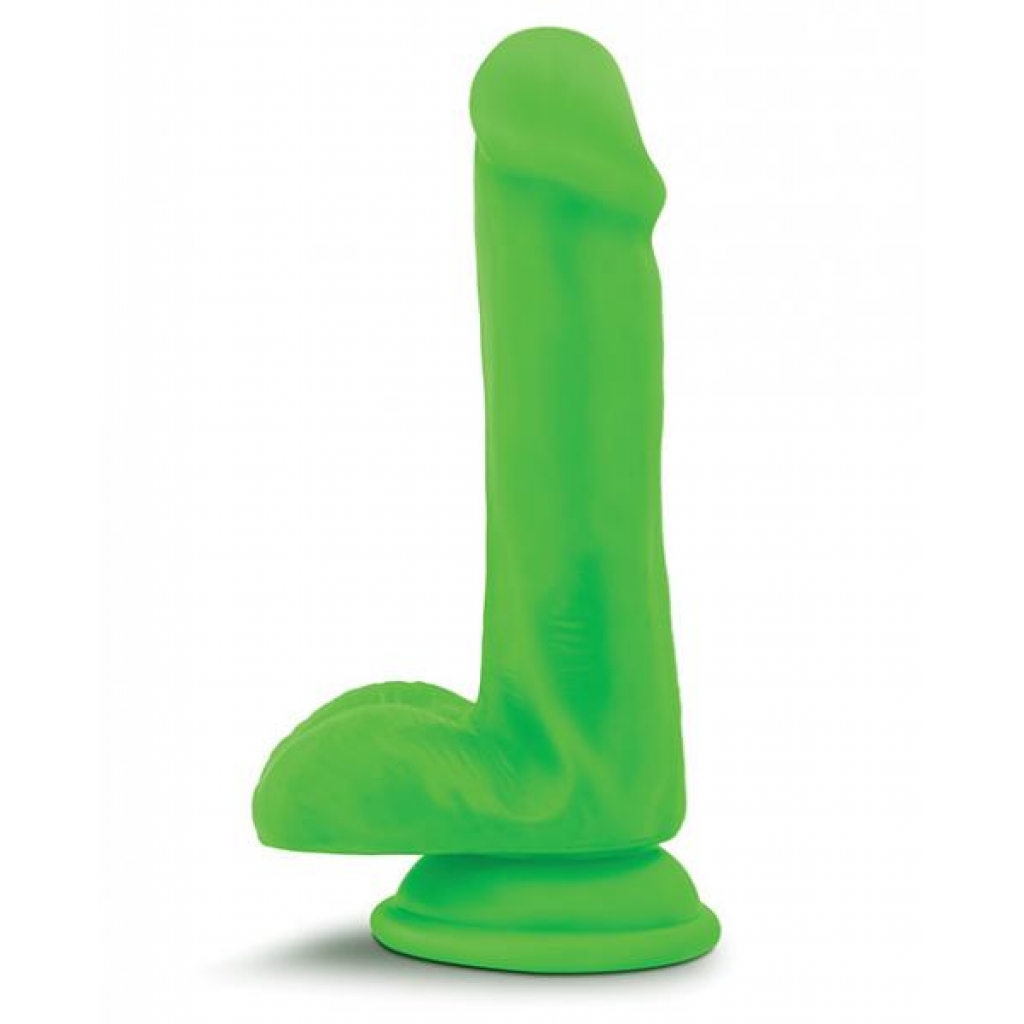 Neo Dual Density 6 inches Cock with Balls - Neon Green