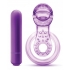 Lick It Vibrating Double Strap Cock Ring - Purple