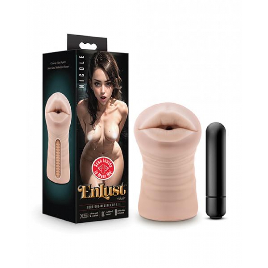 Blush Enlust Mouth Stroker W/vibrating Bullet - Nicole