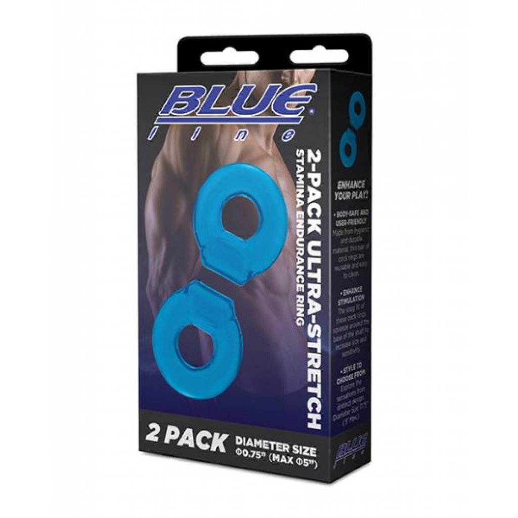 Blue Line C & B Ultra-stretch Stamina Endurance Rings - Pack of 2