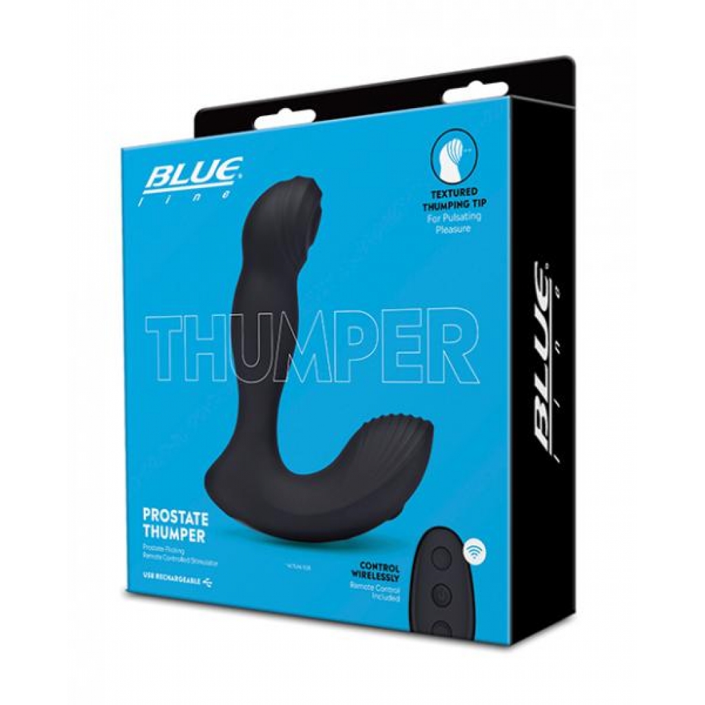 Blue Line Vibrating Prostate Thumper W/remote - Black