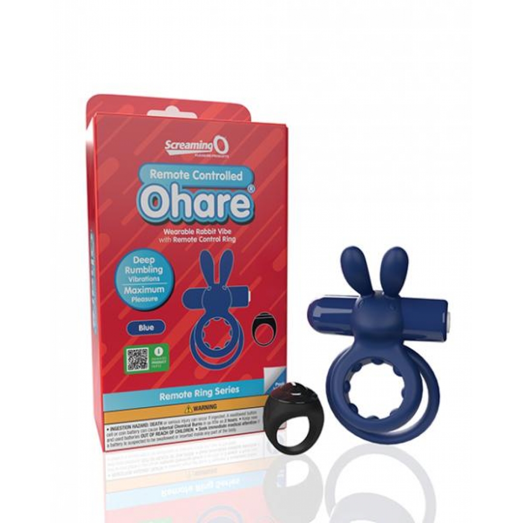 Screaming O Ohare Remote Controlled Vibrating Ring - Blue