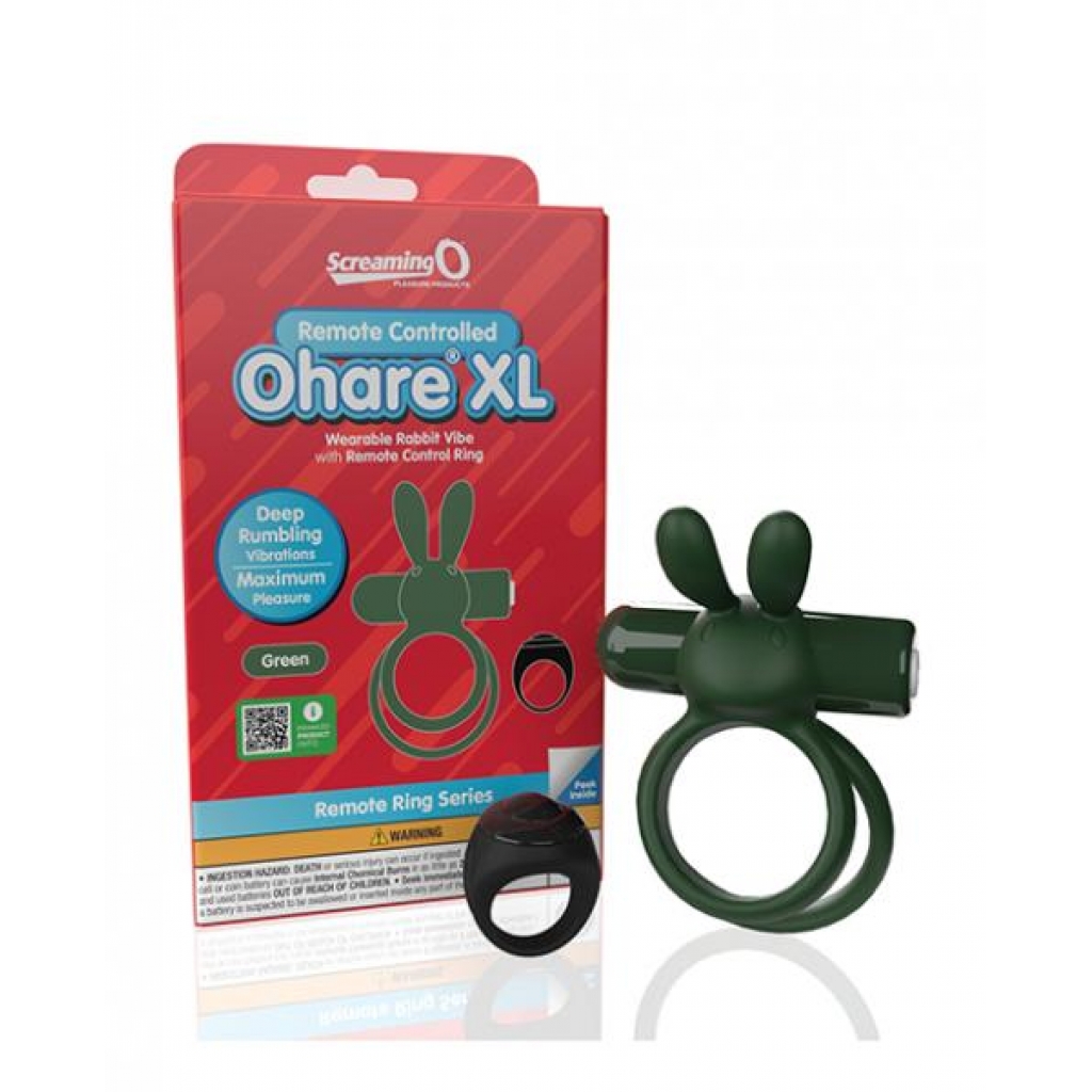 Screaming O Ohare Remote Controlled Vibrating Ring - XL Green