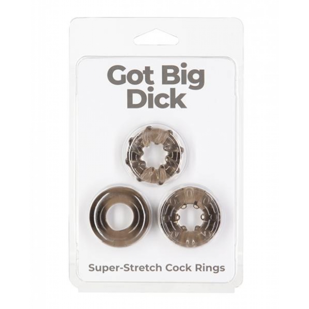 Got Big Dick 3 Pack Cock Rings - Black