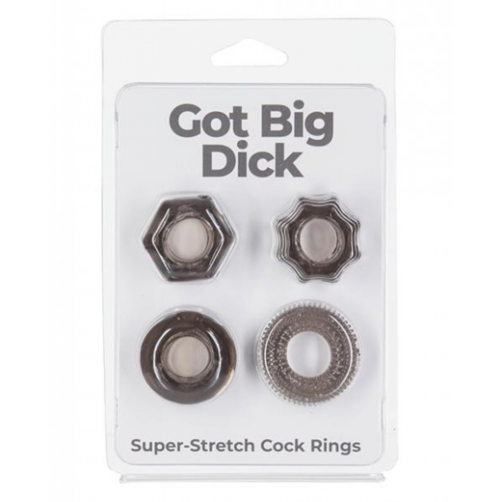 Got Big Dick 4 Pack Cock Rings - Black