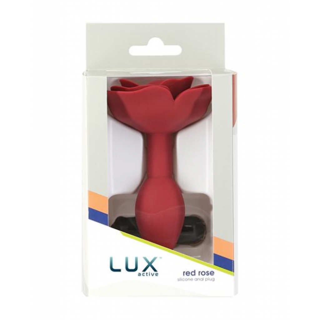 Lux Active Red Rose Silicone Anal Plug - Delightful Design