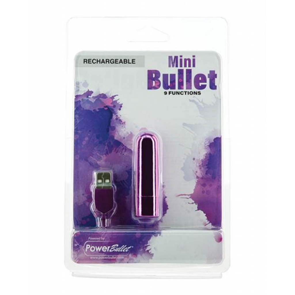 Mini Bullet Rechargeable - 9 Functions - Purple