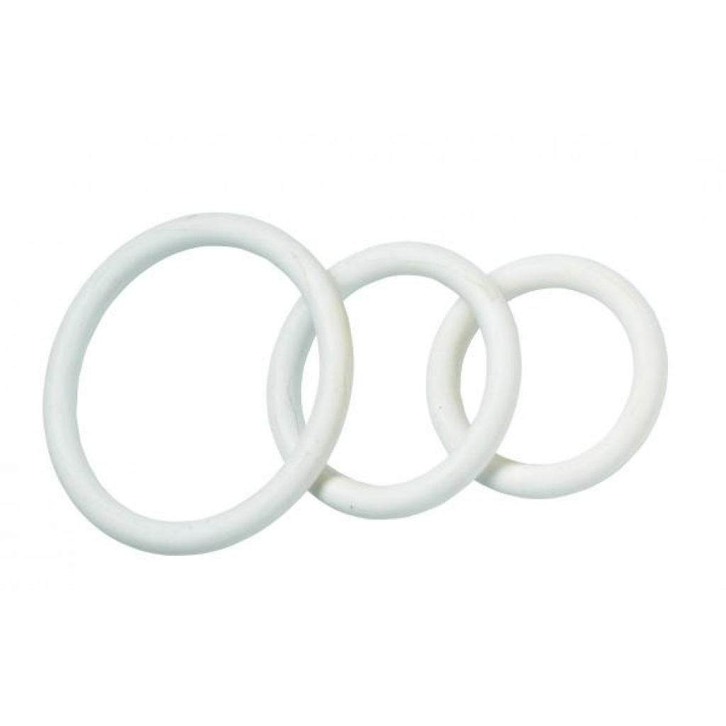 Nitrile Cock Ring Set - Skin-Safe White Rings