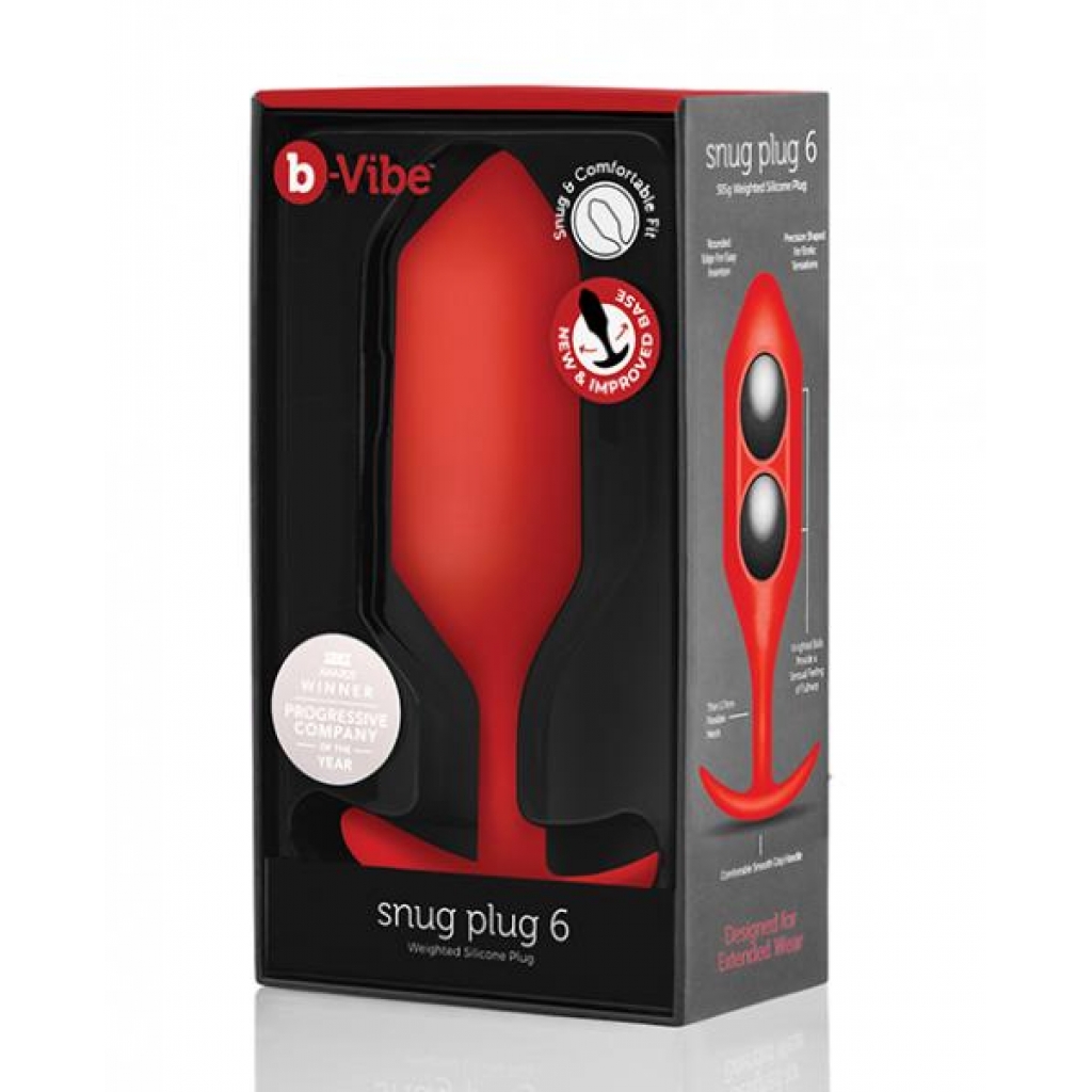 B-vibe Weighted Snug Plug 6 - 515 G Red