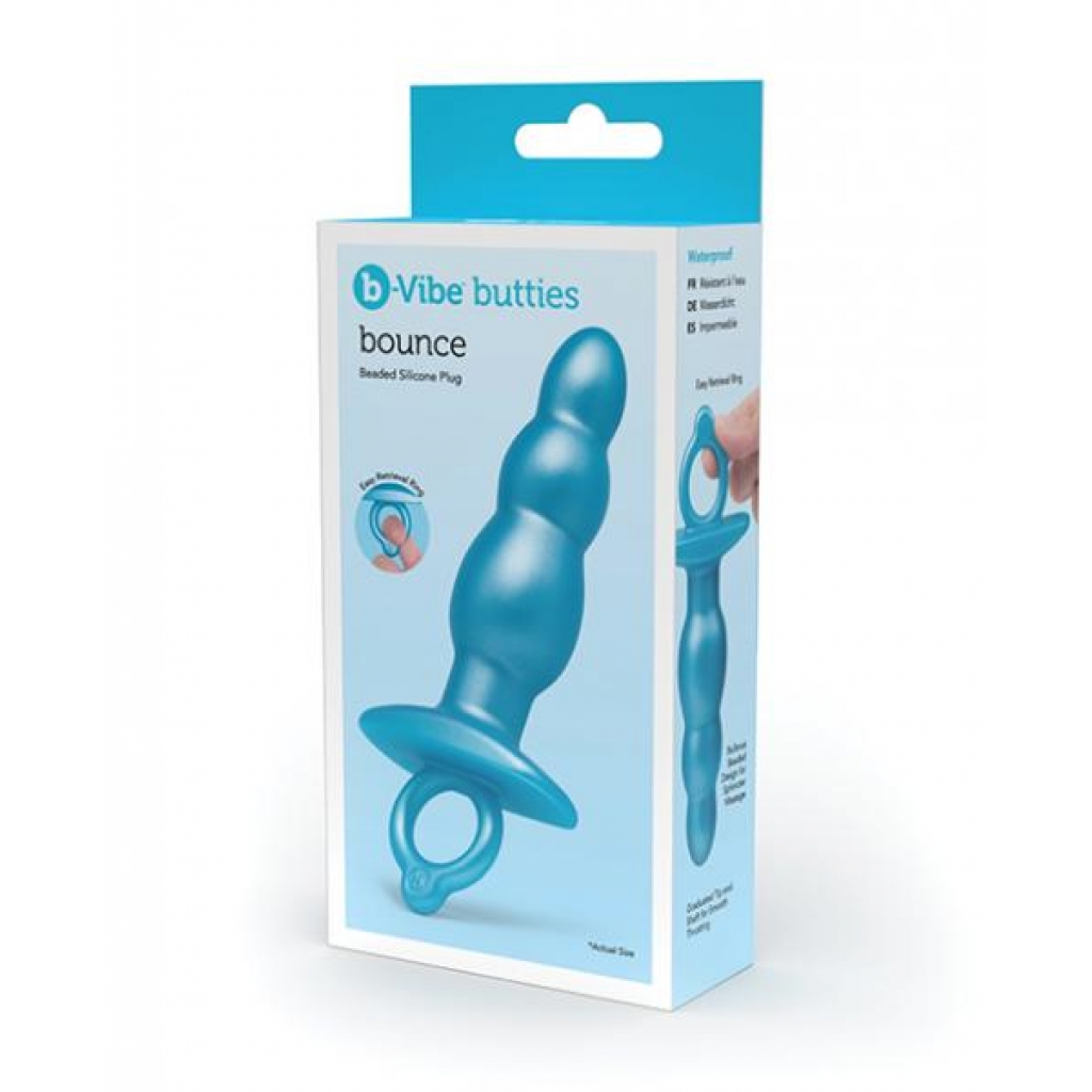 B-vibe Butties Bounce Beaded Tapered Plug - Blue